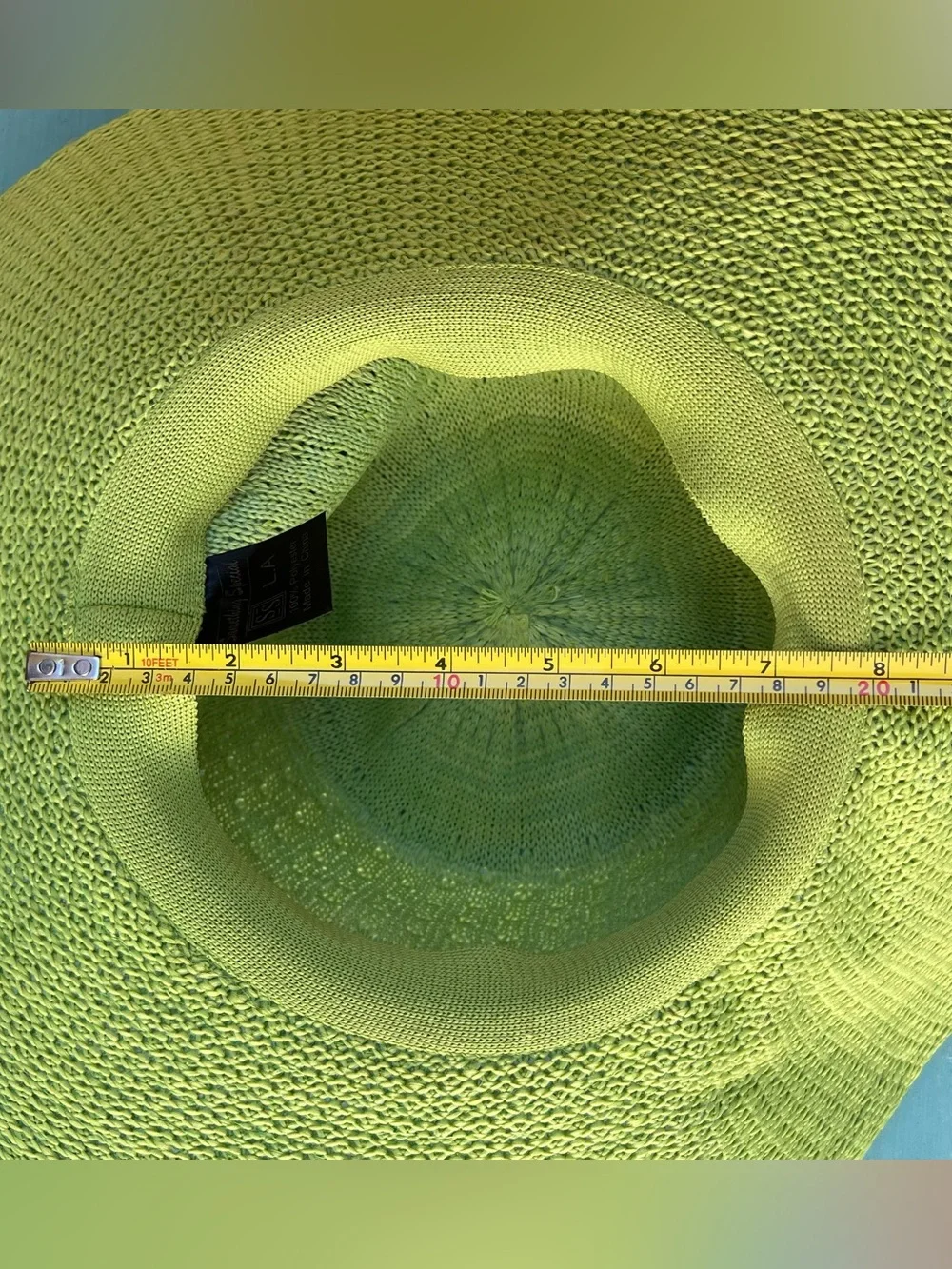 Vintage Lime Green Wide Brim Sunhat